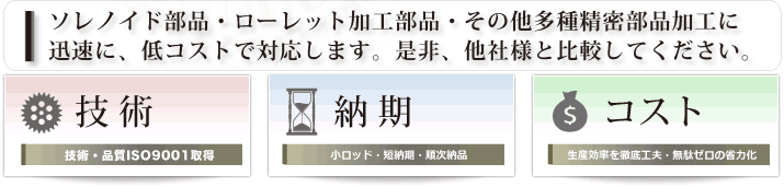 ISO長年の実績 技術、納期、コスト